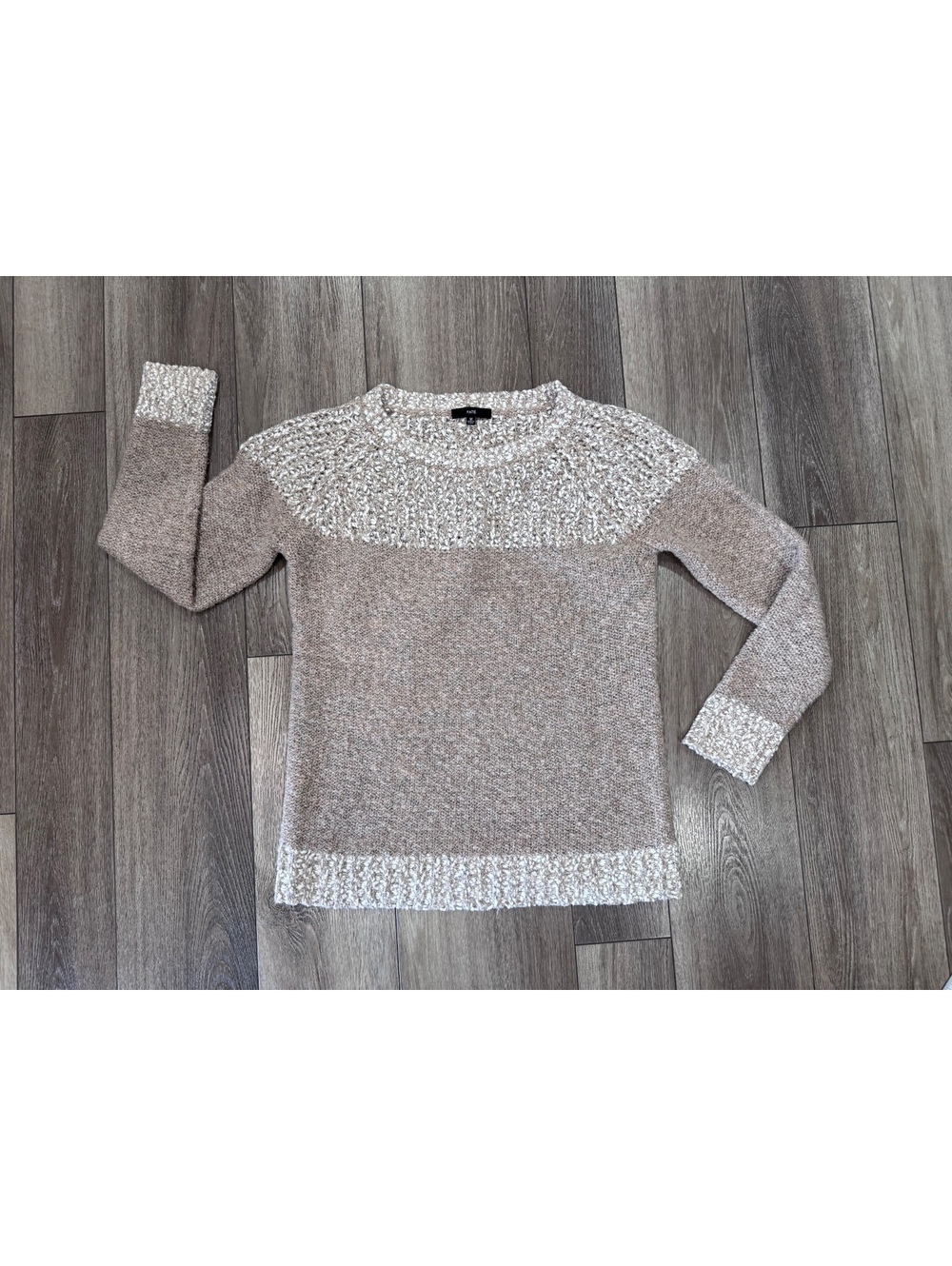 Fate Medium Beige and White Knit Sweater